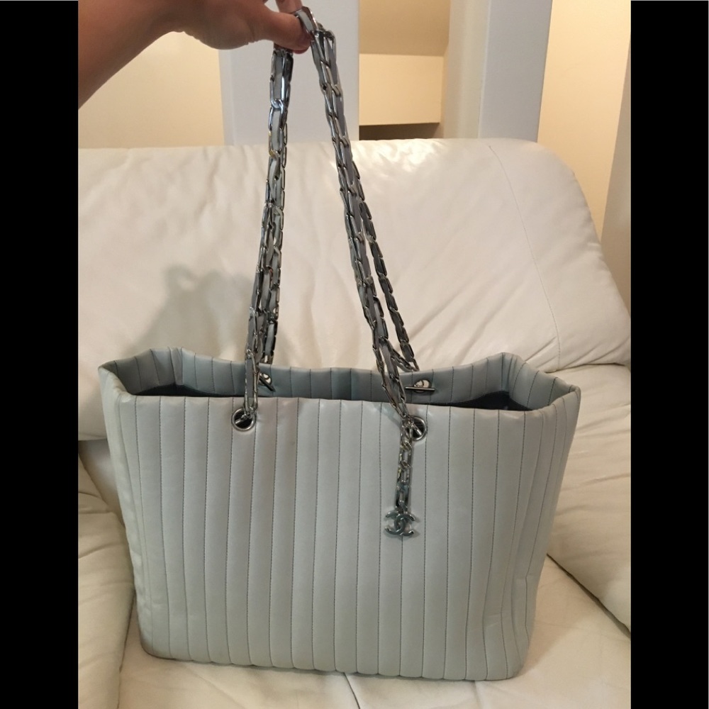Authentic Preowned Chanel light green tote